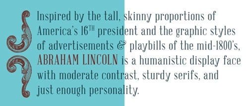 Abraham Lincoln - free font perfect for classic vow renewal invitations