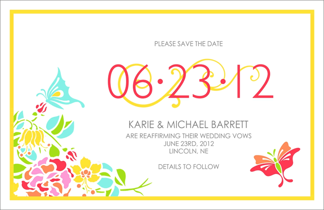 save-the-date Save the Date for Summer Vow Renewal