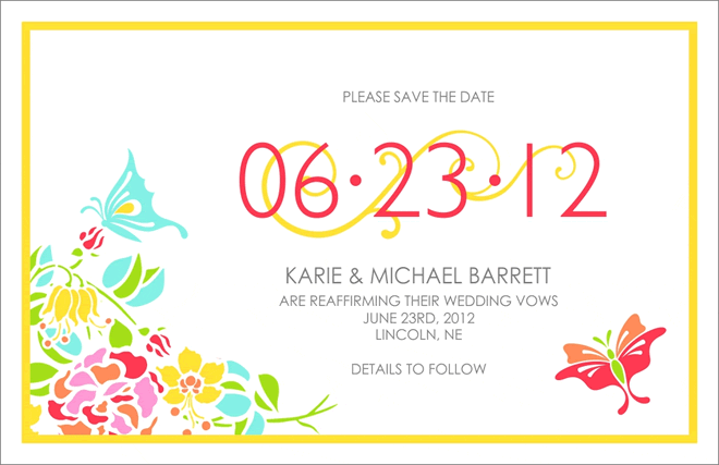Save the Date for Summer Vow Renewal