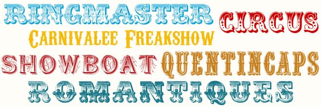 Carnival Theme Vow Renewal Invitation Fonts