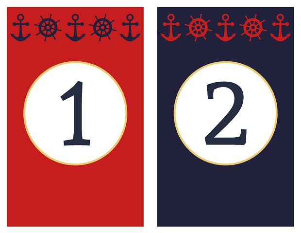 Table Numbers - Classic Nautical Vow Renewal Invitation