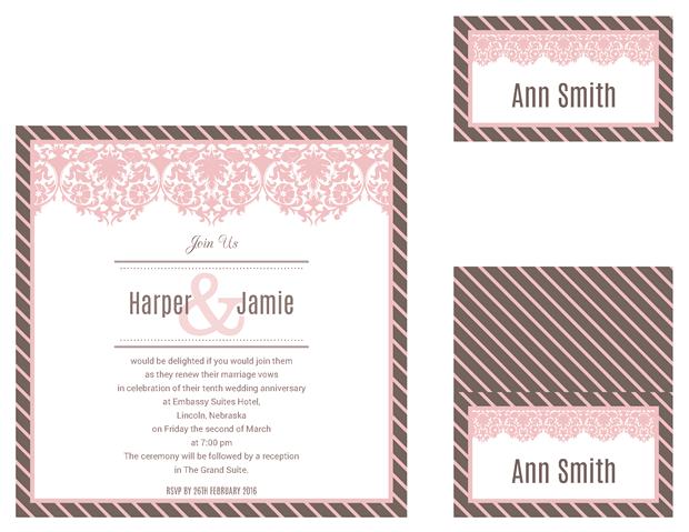 square invitation - table cards - escort cards