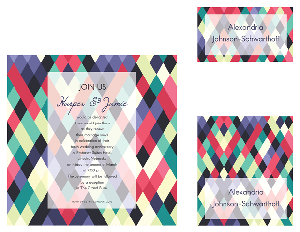 square invitation - table cards - escort cards