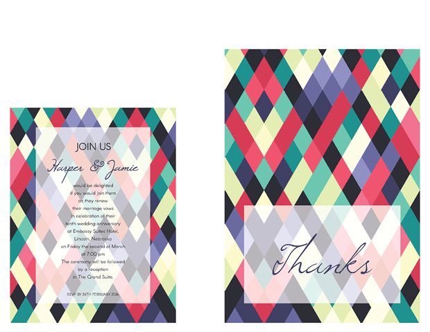 Small invitation and thank you note