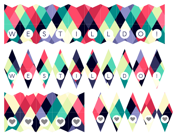 Mini Cake Banners - Abstract Colorful Geometeric
