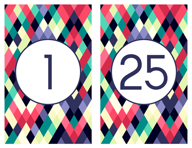 Table Numbers - Abstract Colorful Geometeric