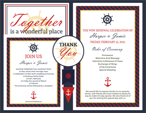 Classic Nautical Vow Renewal Invitation