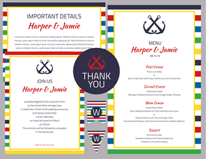 Primary Stripes Vow Renewal Invitation Suite