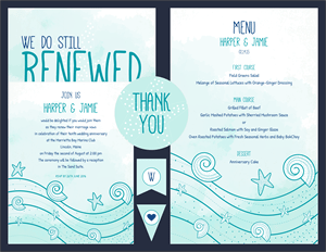 Sea Shells and Starfish Vow Renewal Invitation