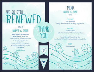 Sea Shells and Starfish Vow Renewal Invitation Suite