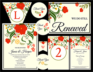 Wild Flowers Vow Renewal Invitation