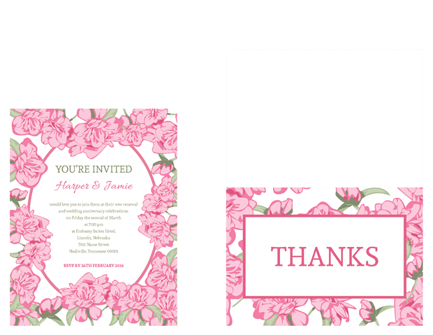 Small invitation and thank you note