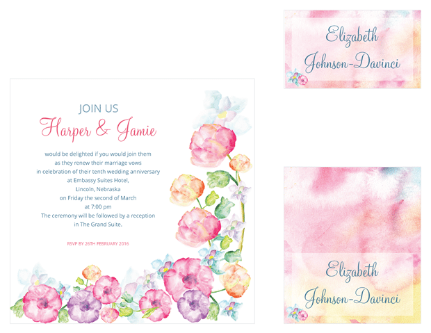 square invitation - table cards - escort cards
