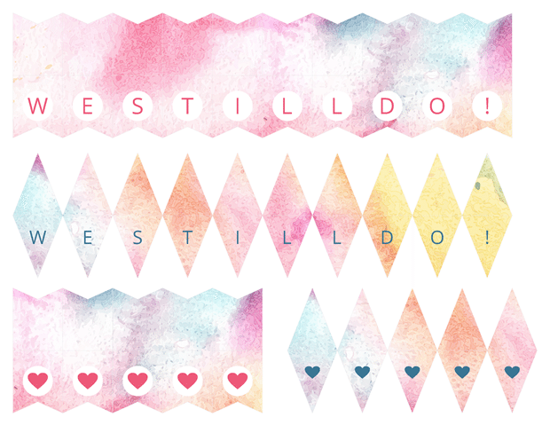 Mini Cake Banners - Pastel Watercolors