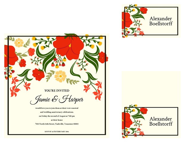 square invitation - table cards - escort cards