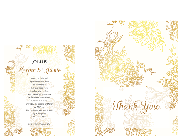 Small invitation and thank you note