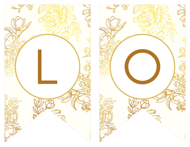 Banners -Gold Floral