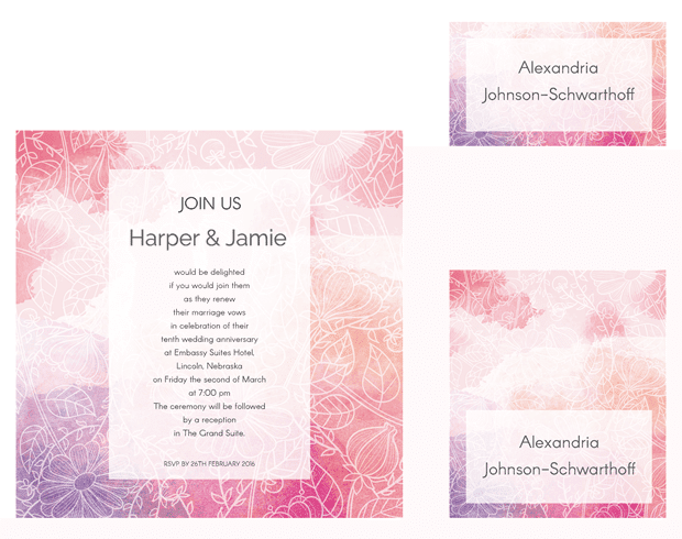 square invitation - table cards - escort cards
