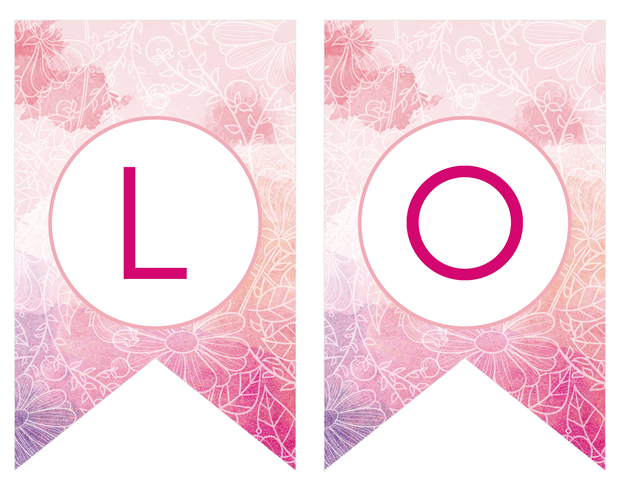 Banners -Pink and Purple Watercolor
