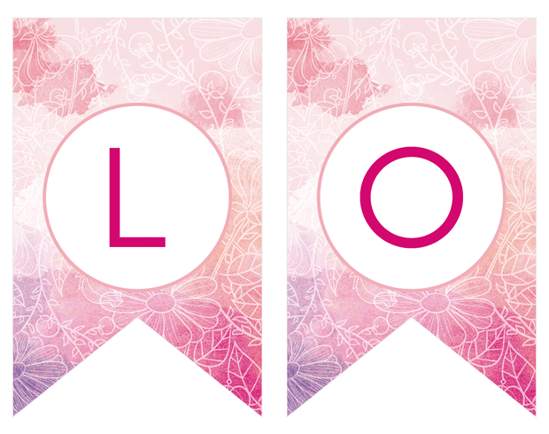 Banners -Pink and Purple Watercolor