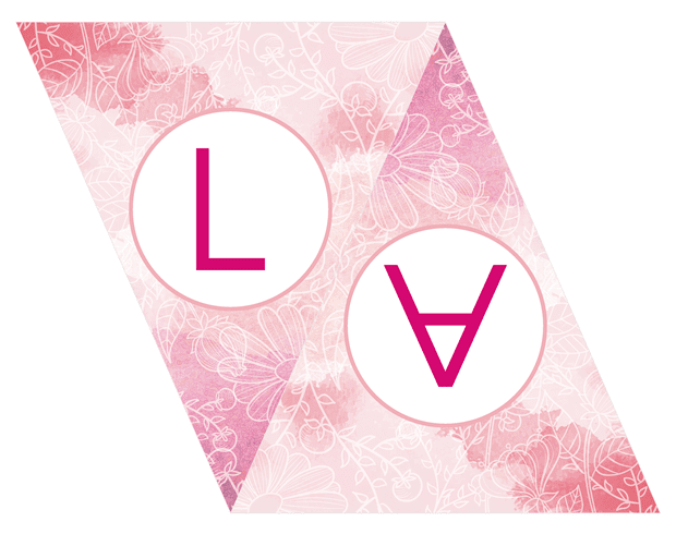 Pennants - Pink and Purple Watercolor Sketch