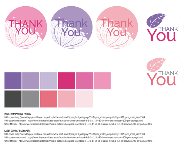 Favor Labels - Pink and Purple Watercolor