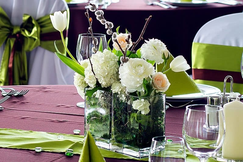 Green Centerpieces for Your Vow Renewal Reception