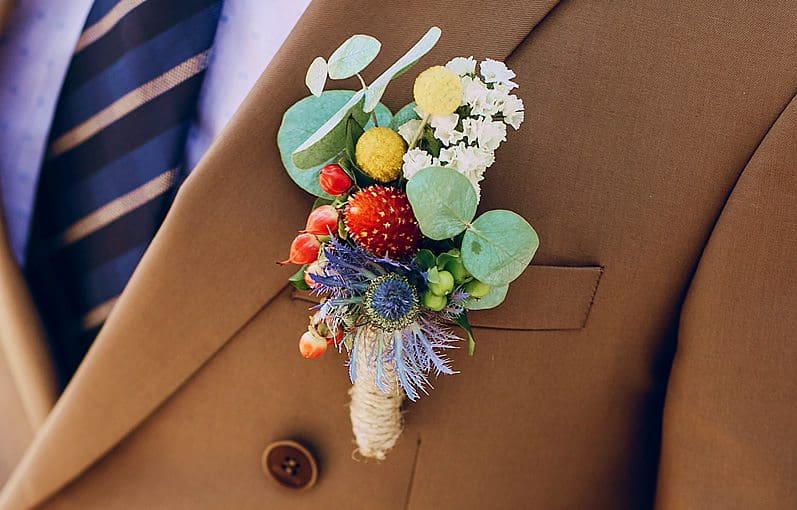 eucalyptus-boutonnieret-vow-renewal Eucalyptus boutonniere
