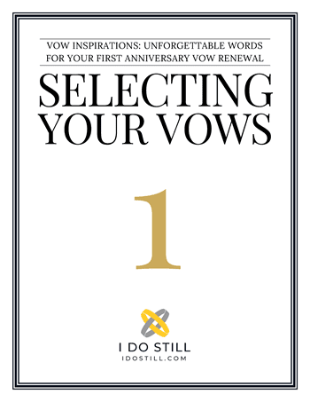 Get Your copy of the 1st Anniversary Vow Inspiration eBook