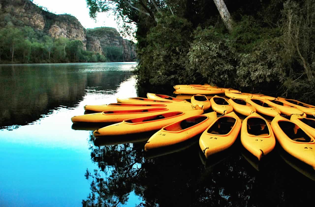 Kayaka in Katherine Gorge in the Northern Territory in Australia