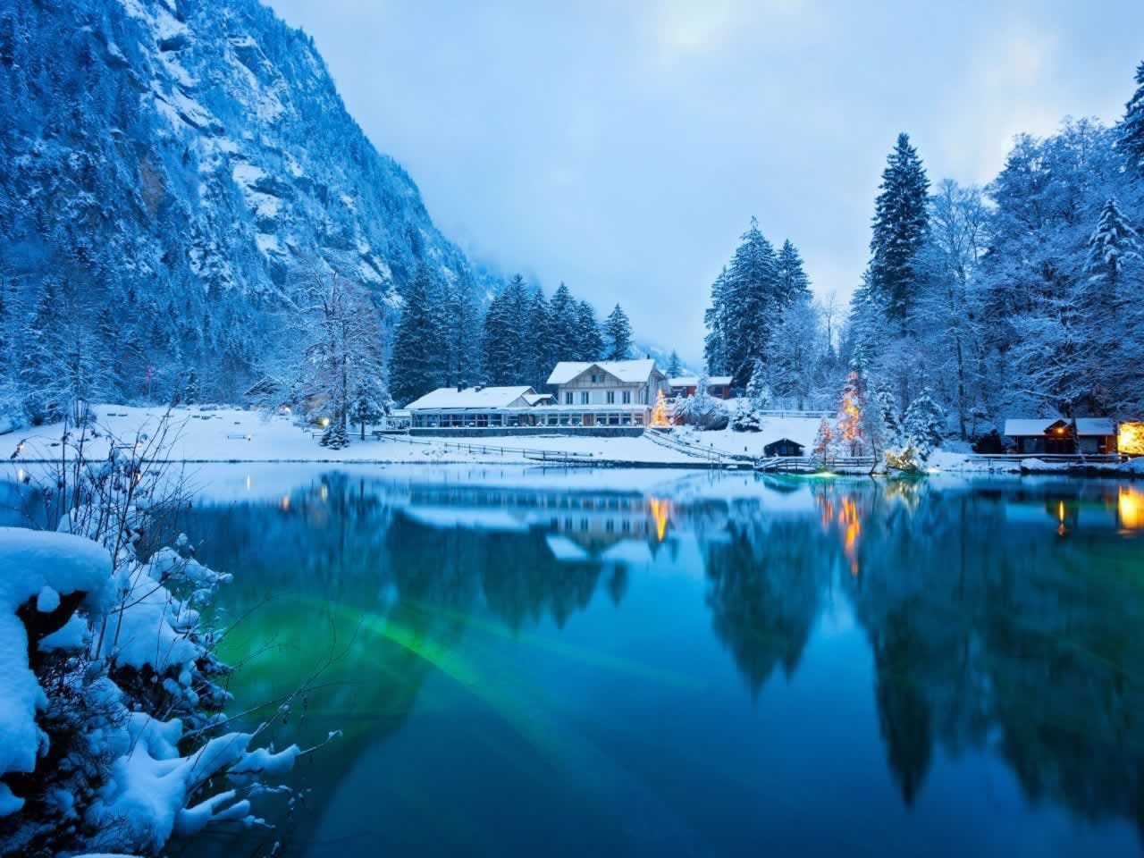 Swiss lake winter