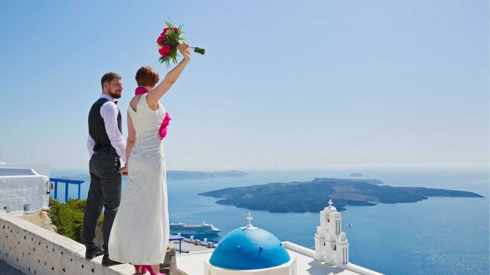 Amazing Second Honeymoon Destinations - Santorini Greece Destination Vow Renewal