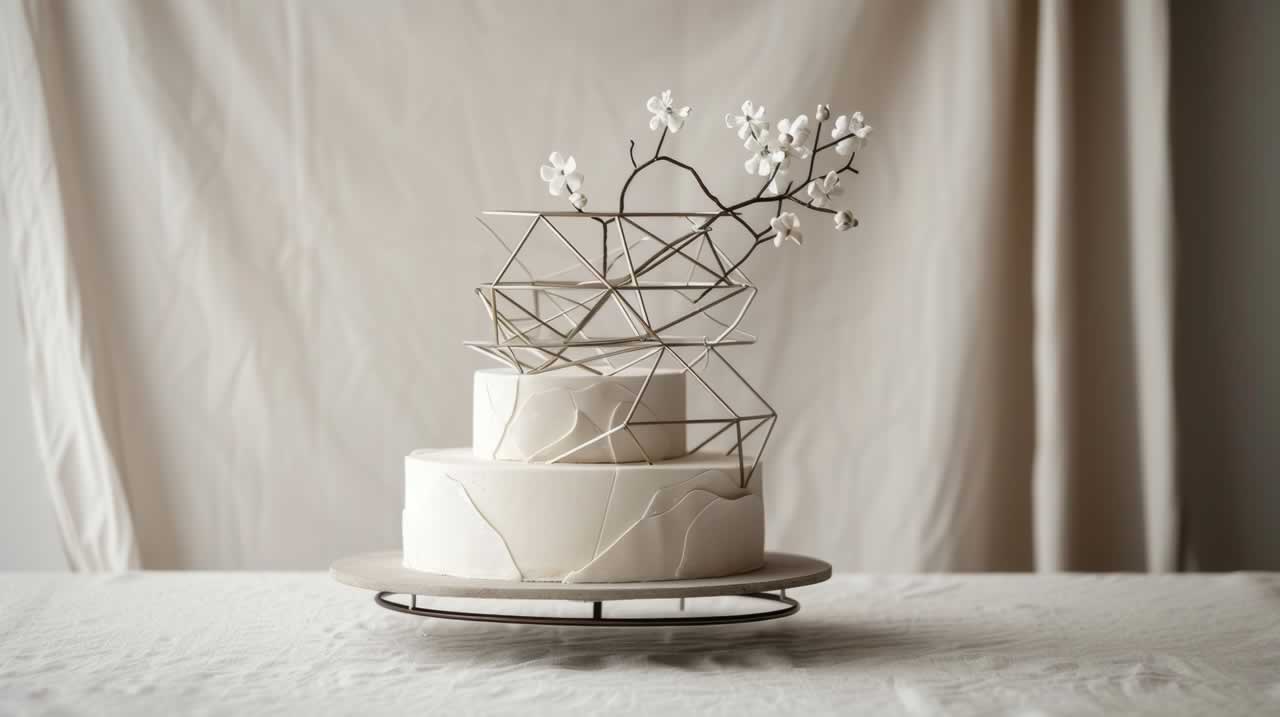 Minimalist vow renewal cake