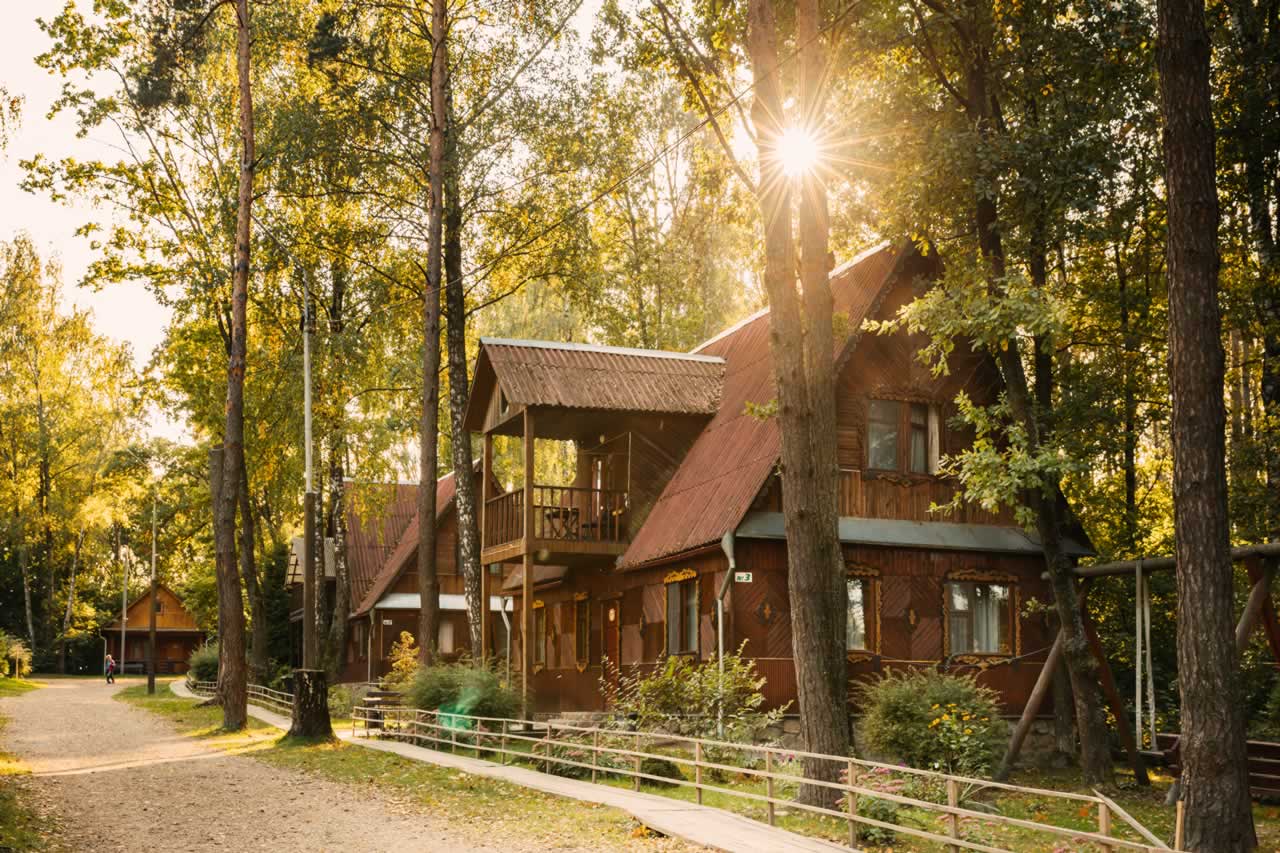 tourist-house-for-rest-wooden-house-in-forest-in-2023-11-27-05-36-43-utc-S Rustic Guest Accommodations for Your Vow Renewal: Cozy Cabins, Charming Bed-and-Breakfasts, and More