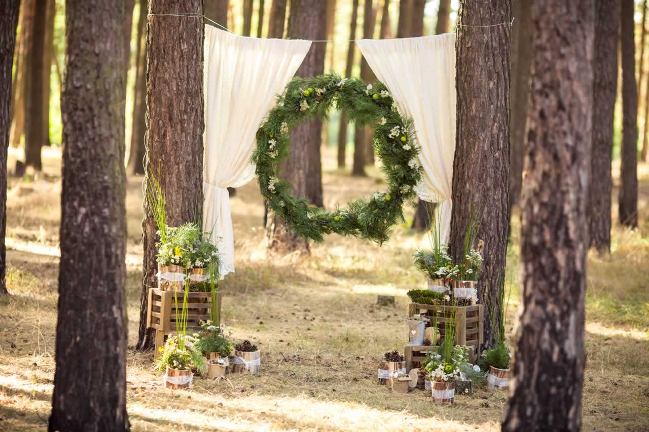 Outdoor and Nature-Inspired DIY Ceremony Backdrop Ideas