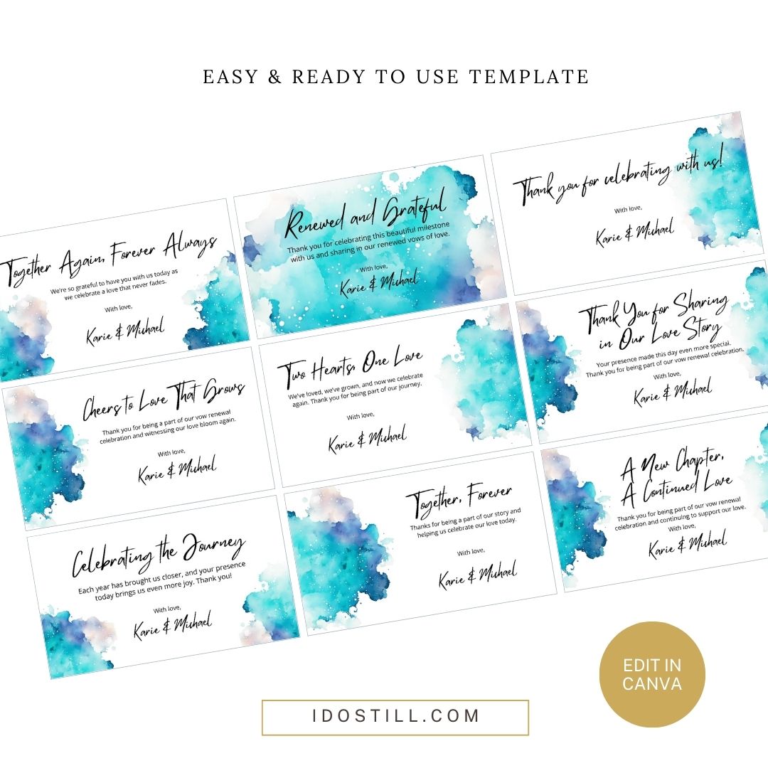 Blue Ink Favor Tag