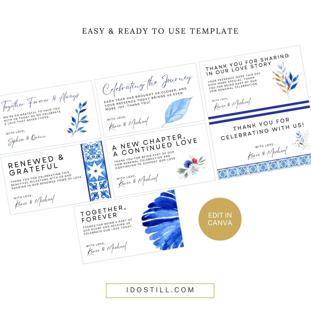 Blue Tiles Favor Tag