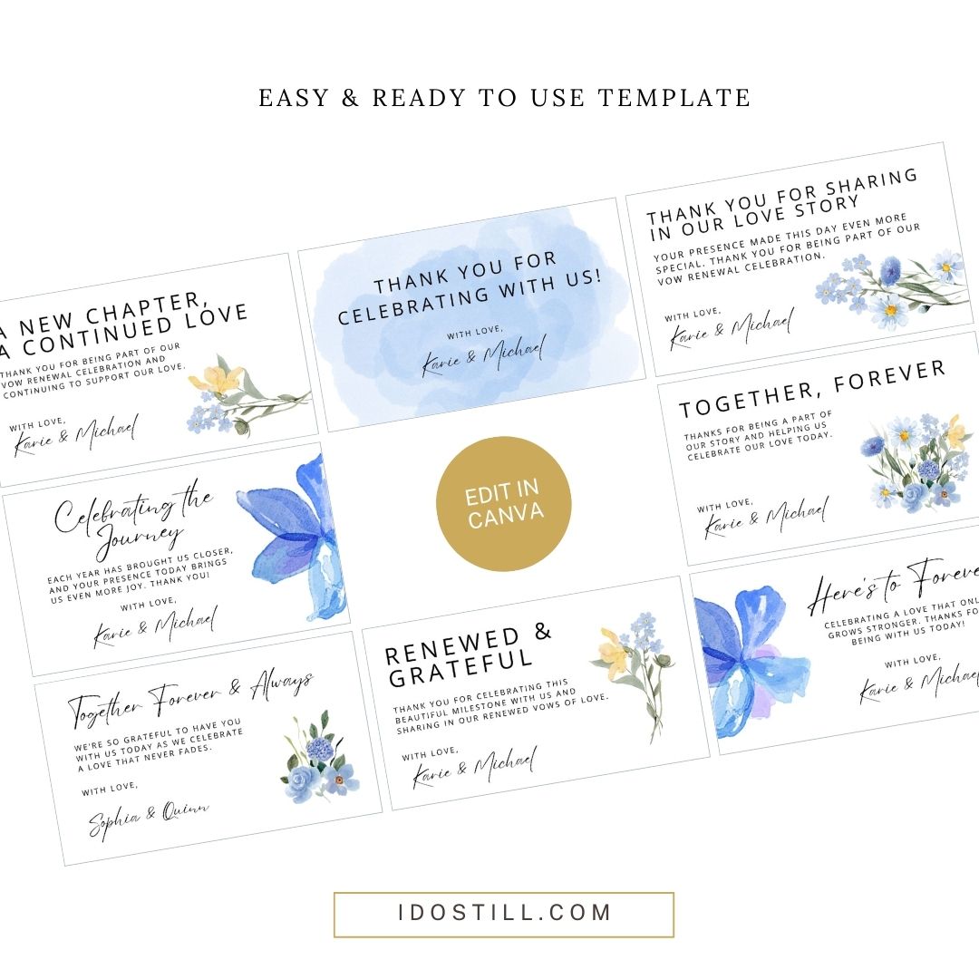 Blue Watercolor Favor Tag