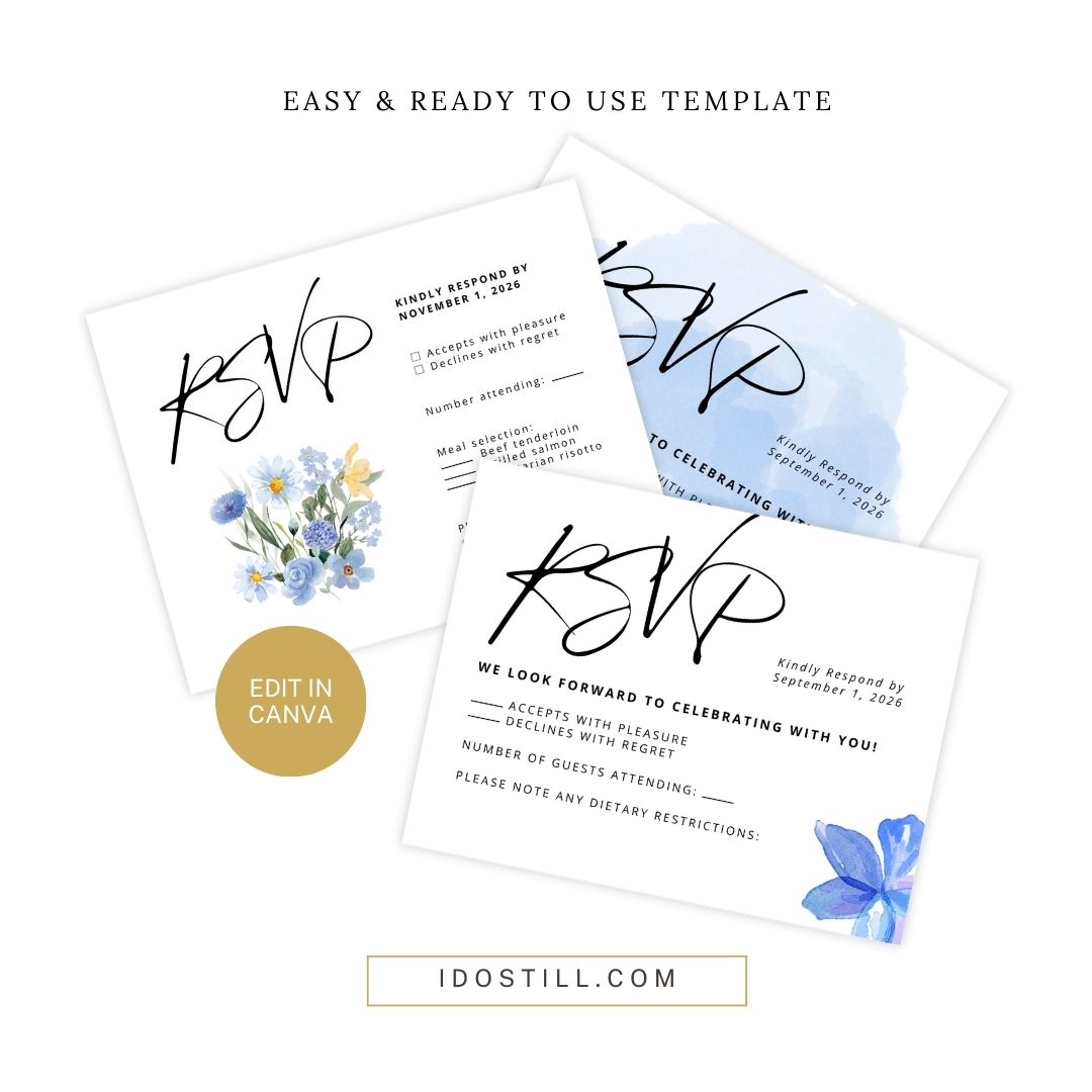 Blue Watercolor RSVP