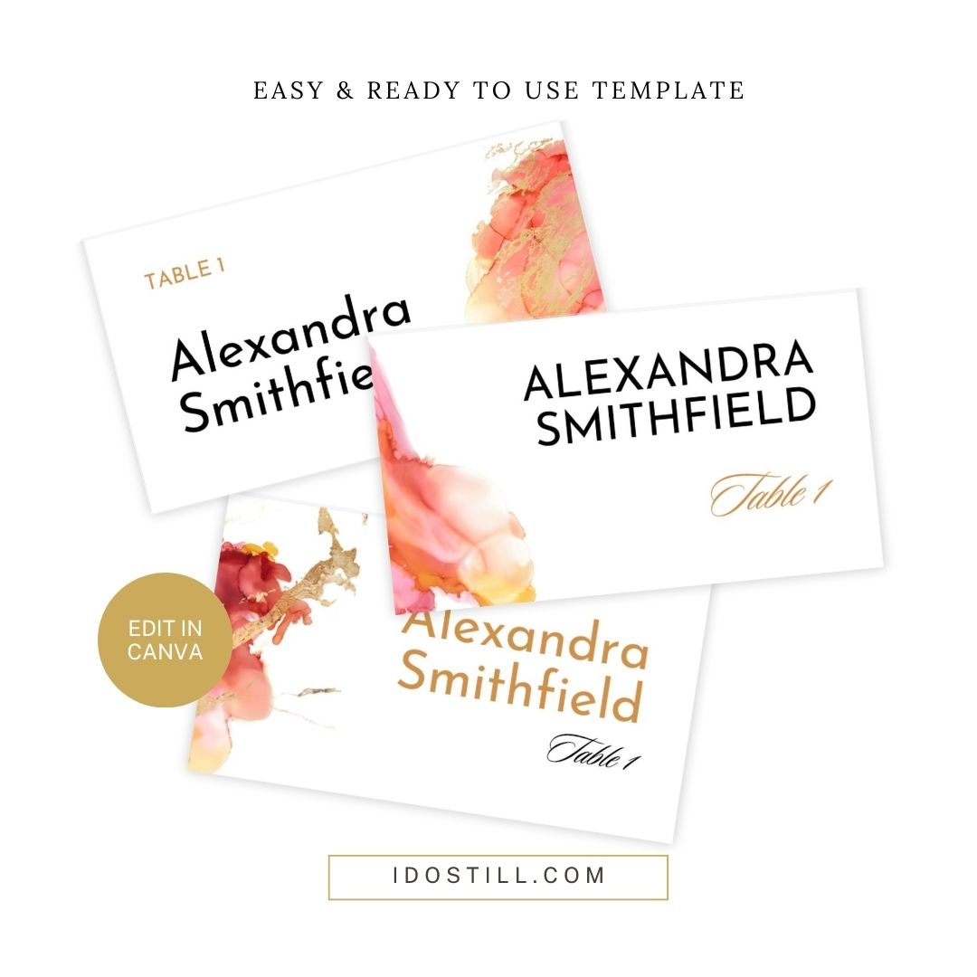 Bright Luxury Watercolor Placecard