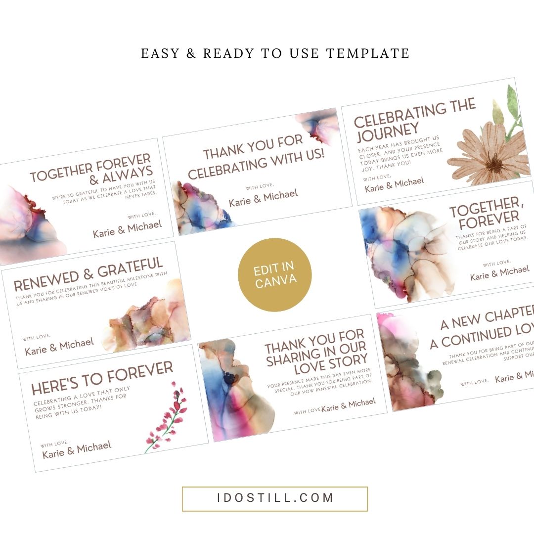 Modern Mocha Vow Renewal Favor Tag