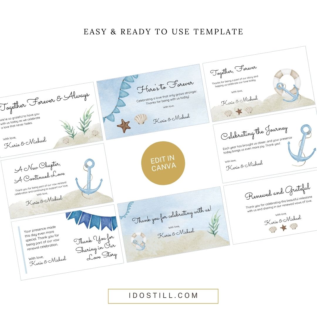 Simply Beachy Vow Renewal Favor Tags
